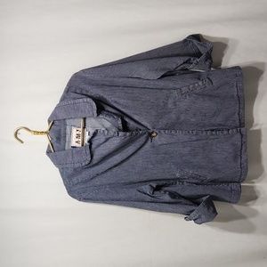 Pinstripe 3/4 Sleeve Jacket